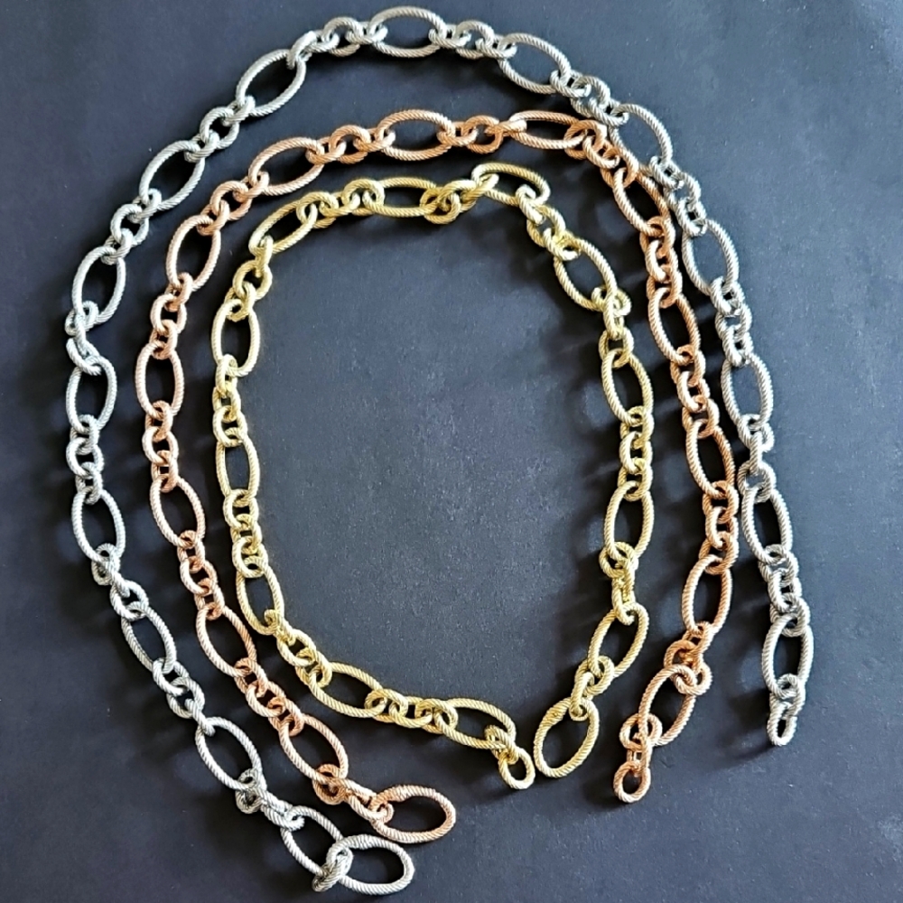 Judith Ripka Gold, Silver and Rose Gold Necklace Set